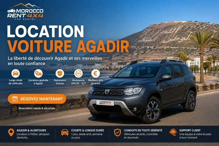 Location voiture Agadir – Réservez votre véhicule au meilleur prix