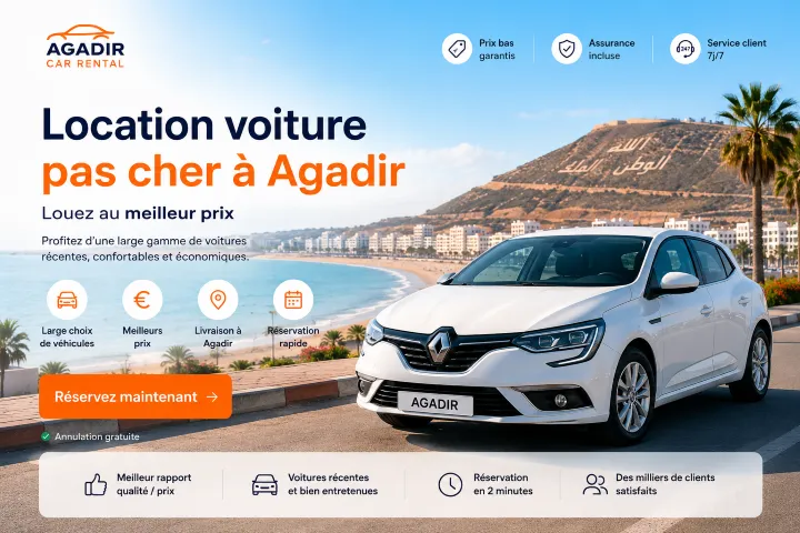 Location voiture pas cher Agadir – Louez au meilleur prix