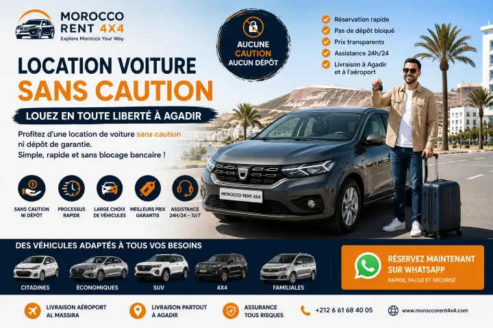 Location voiture sans caution Agadir – Réservez sans dépôt de garantie